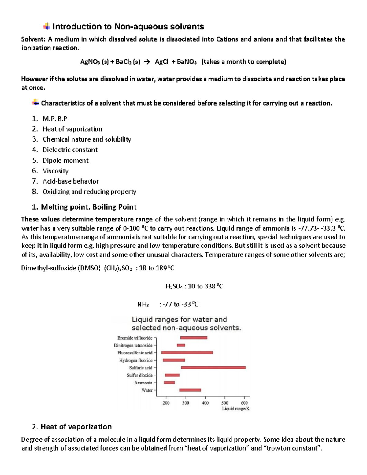 W1 intro & classification of Nonaqueous Solvents Introduction to Non