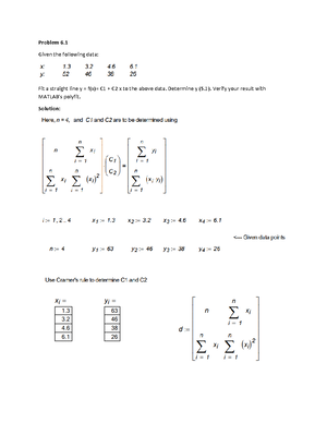 Part 1-Chapter 4 (linear Algebra) Solutions - GENG_2200 - Solve The ...