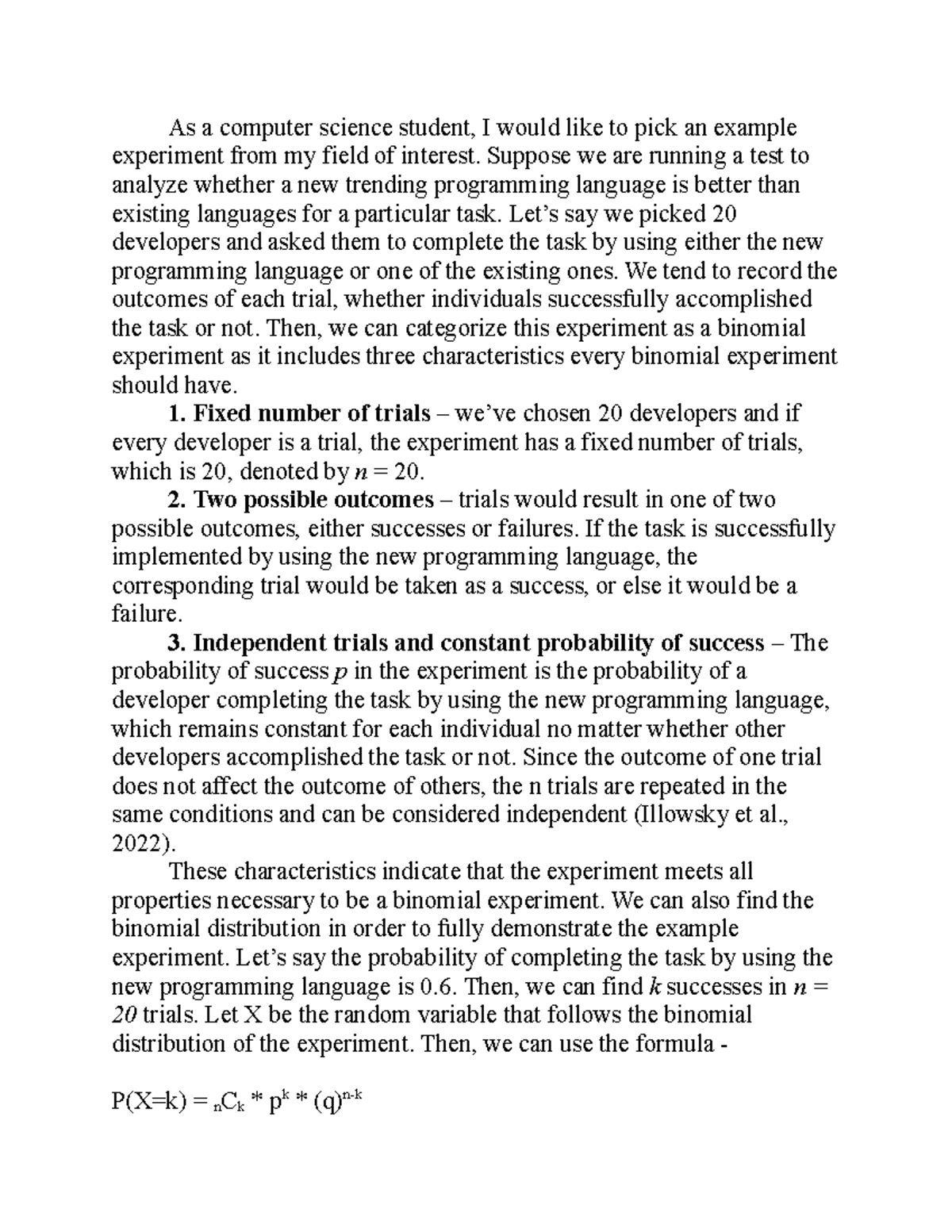MATH 1280 Discussion Assignment Unit 4 - As a computer science student ...