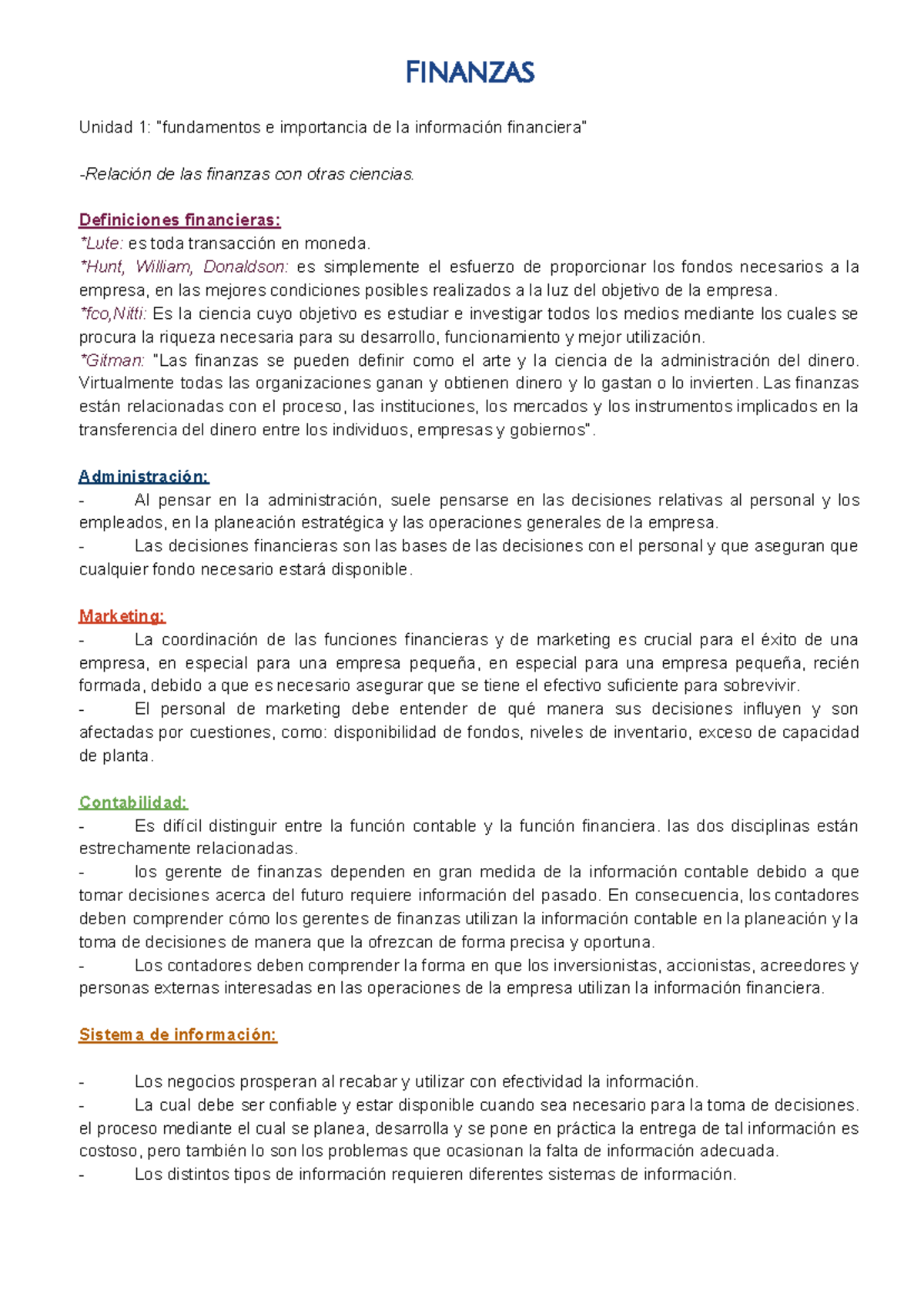Finanzas - Finanzas Unidad 1: “fundamentos e importancia de la ...