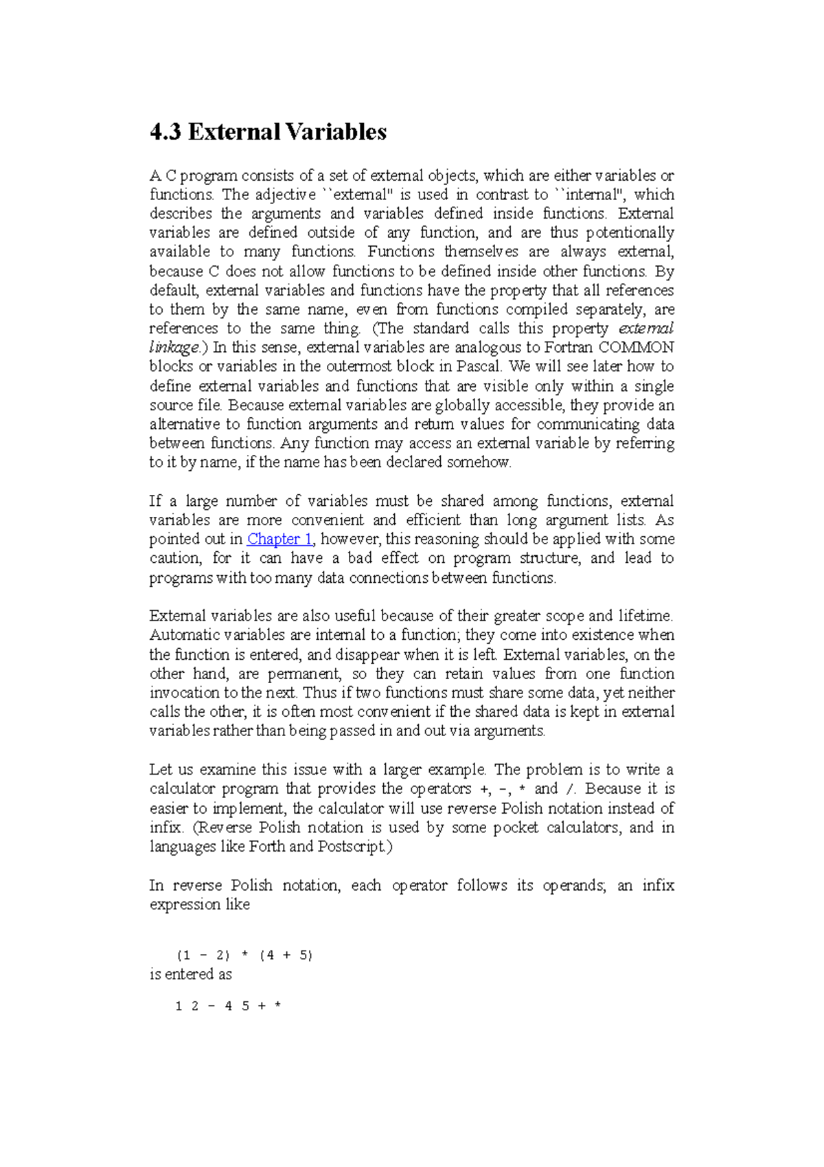 Lesson 8 lecture notes 4 External Variables A C program consists of