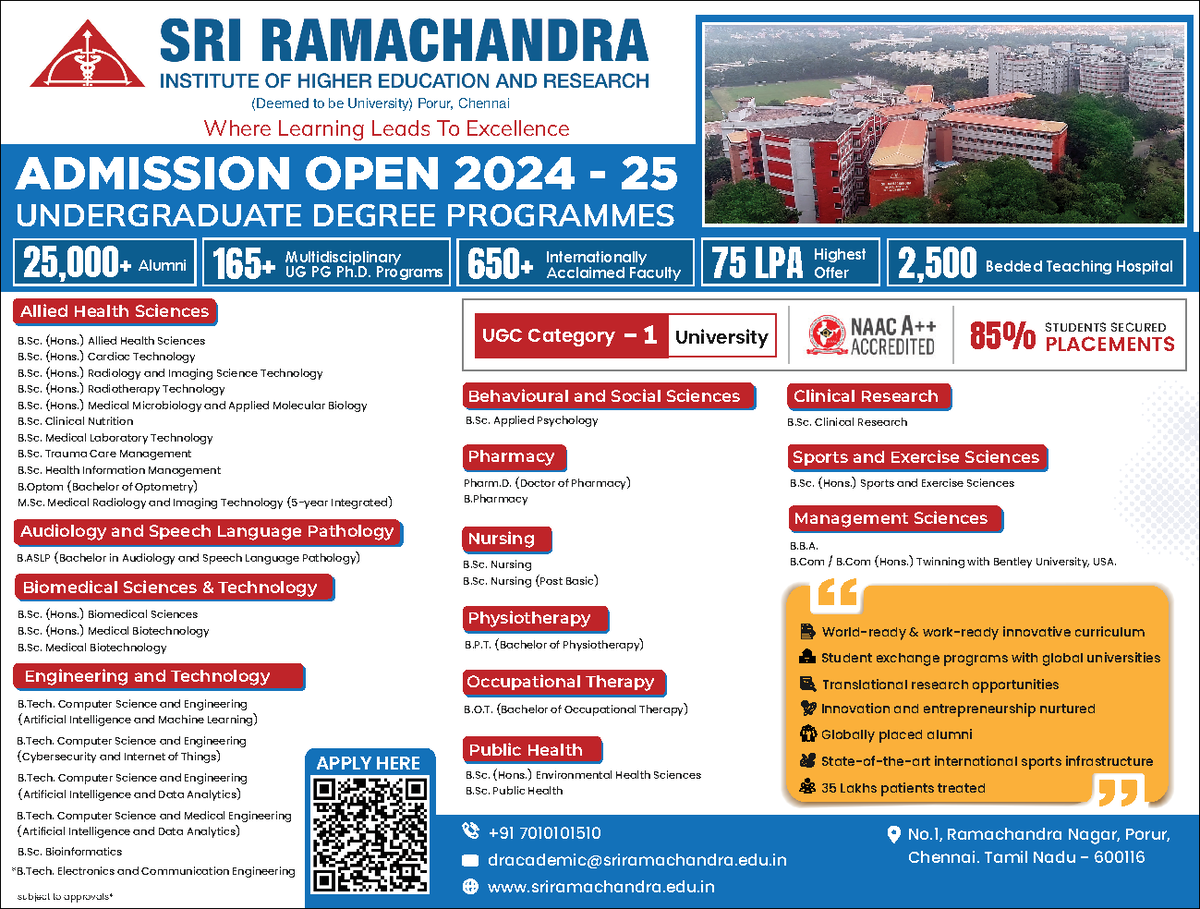 Undergraduate Admission Notification-2024-25 - Allied Health Sciences B ...