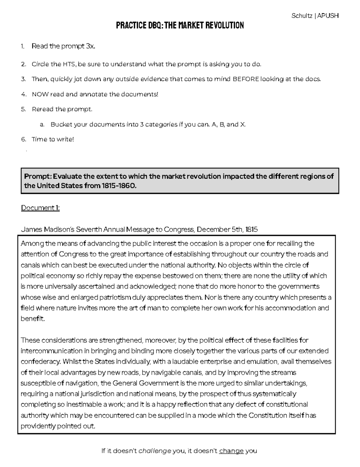 11- Market Revolution Practice DBQ - Practice DBQ: The Market ...