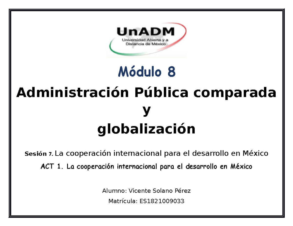 AGP M8 U2 S7 A1 VISP - Tarea - Módulo 8 Administración Pública ...