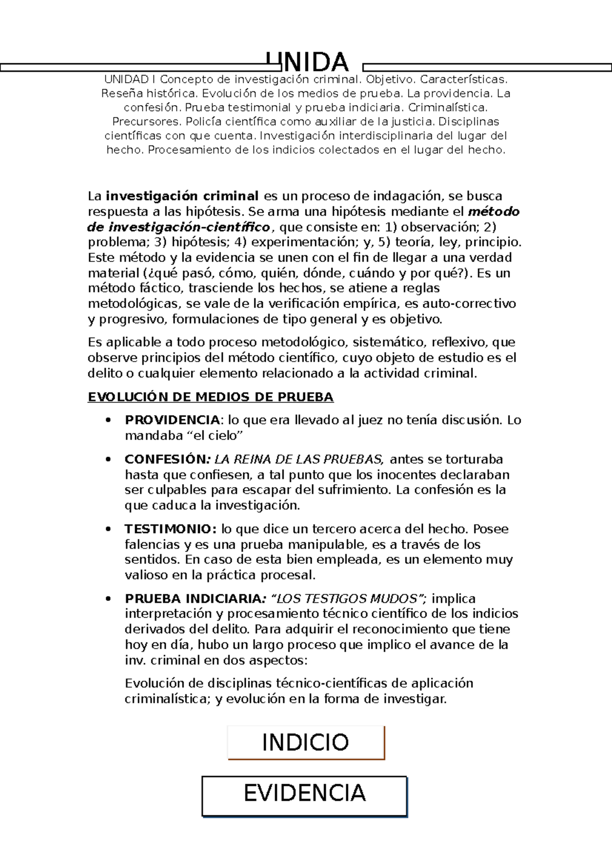 Unidad I Concepto De Investigaci Ã³n Criminal - UNIDAD I Concepto De ...