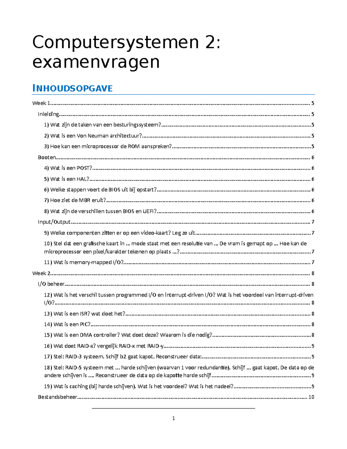 Examenvragen met antwoorden - Computersystemen 2: examenvragen ...