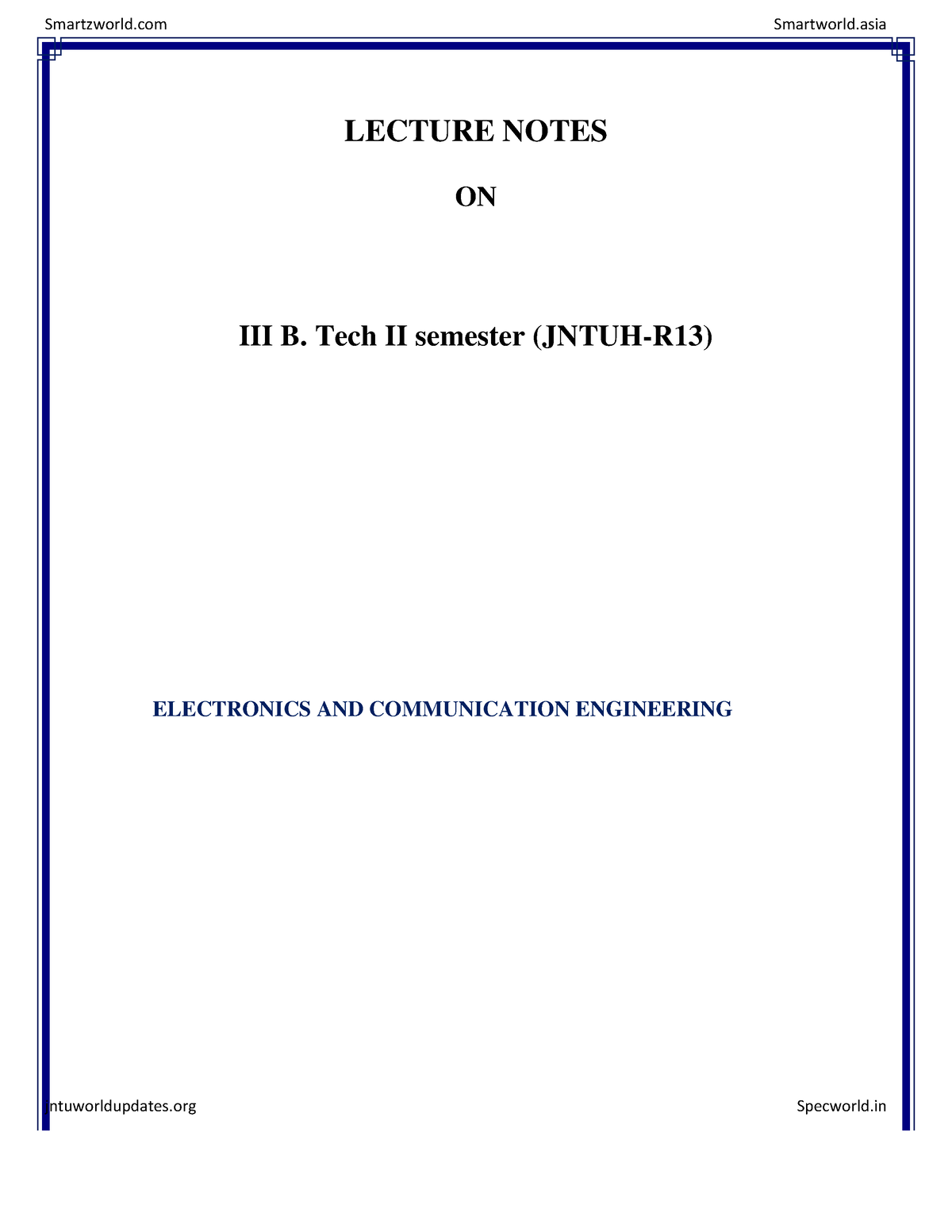 Intellectual Property Rights LECTURE NOTES ON III B. Tech II