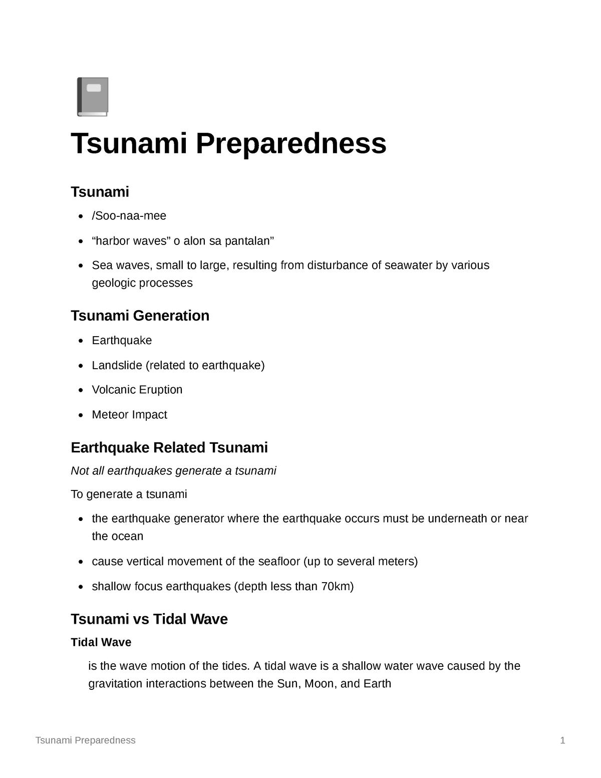 tsunami preparedness essay