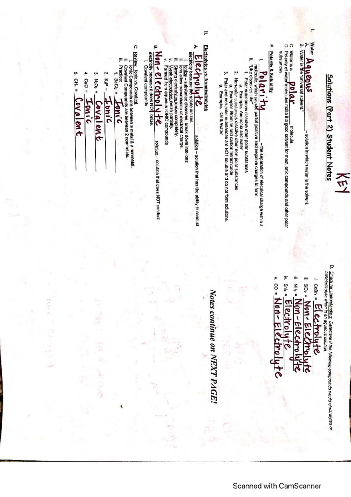 KEY - Solutions (Part 2) Student Notes - Studocu