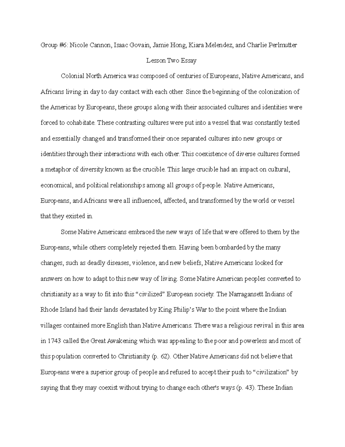 lesson-two-essay-since-the-beginning-of-the-colonization-of-the