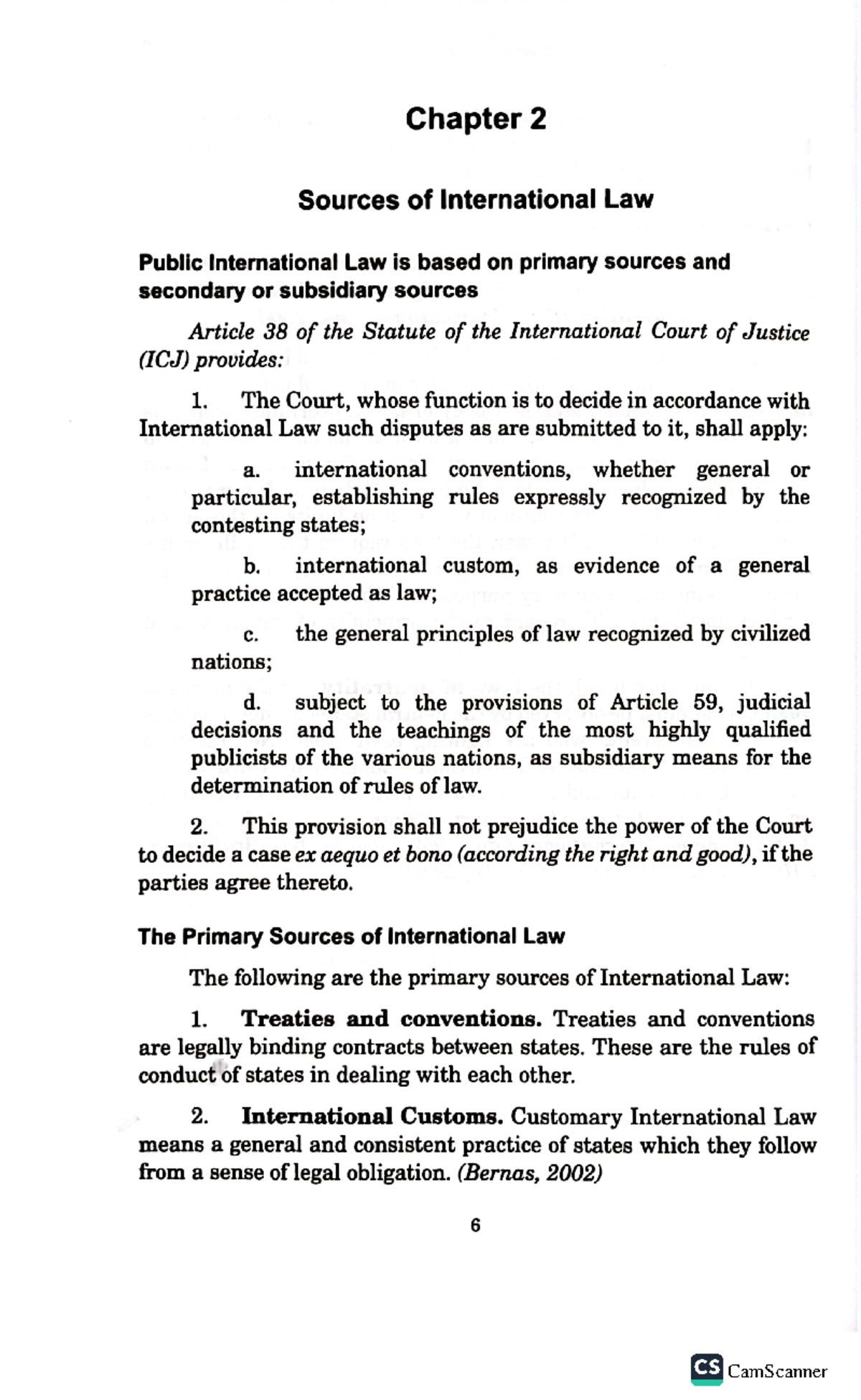 INR235-Chapter-Review - Chapter 2 Sources of International Law Public ...