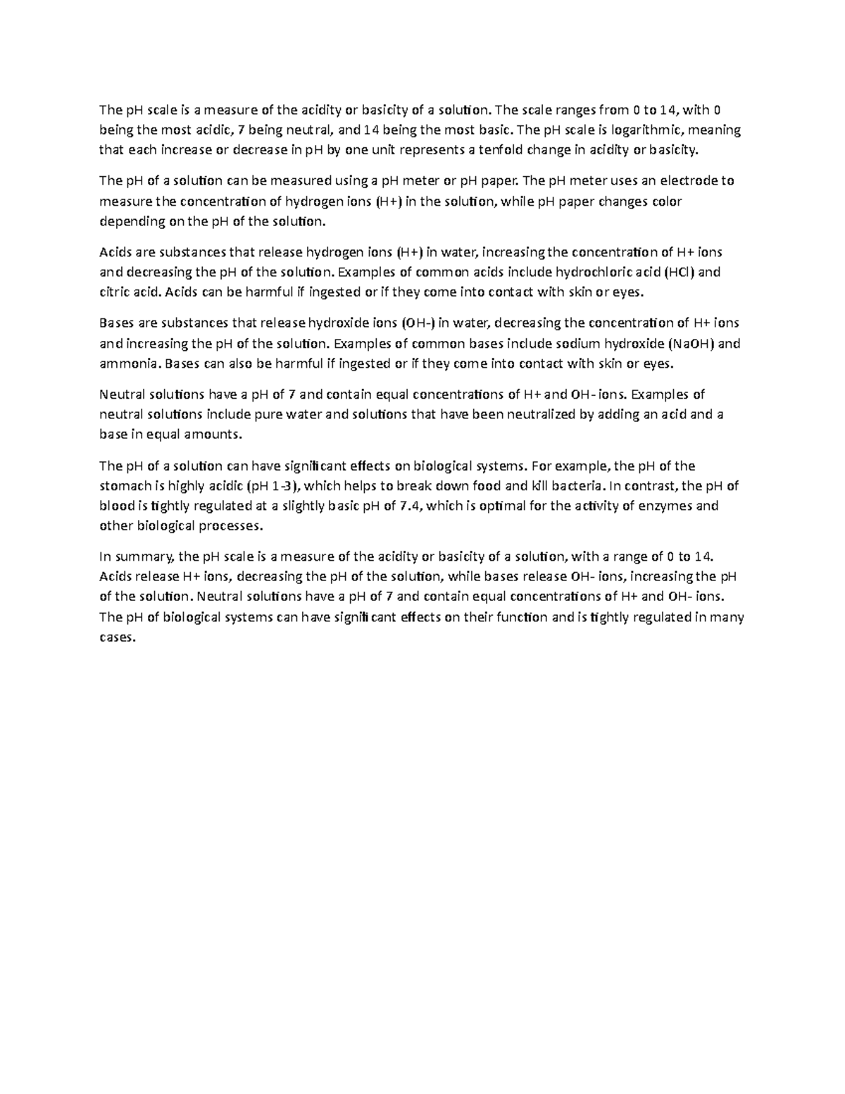 bio-notes-ph-scale-the-ph-scale-is-a-measure-of-the-acidity-or