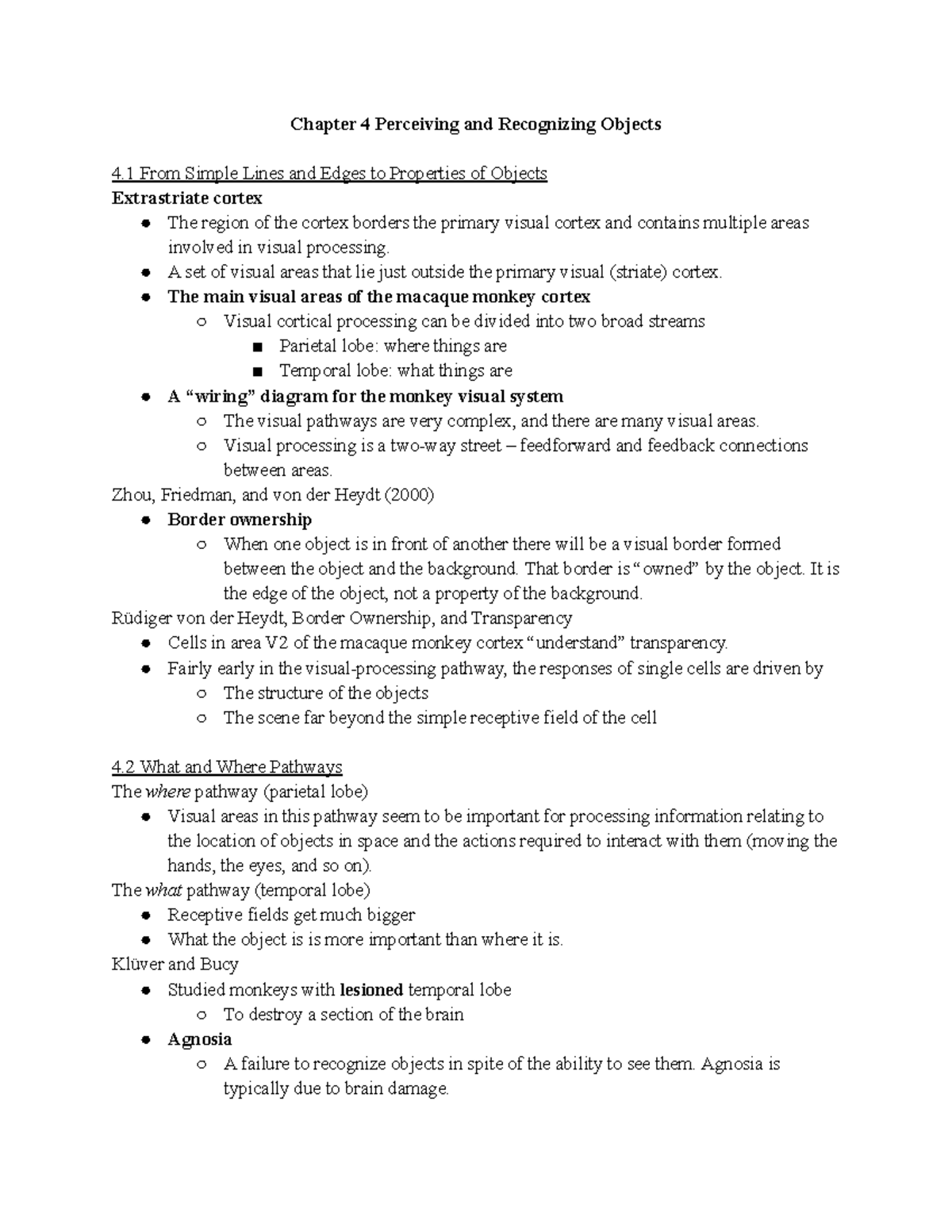 Chapter 351 Chapter 4 Notes - Chapter 4 Perceiving And Recognizing ...