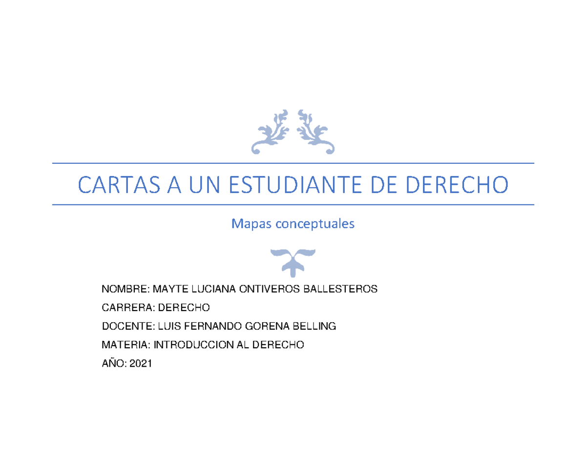 Cartas A UN Estudiante DE Derecho - CARTAS A UN ESTUDIANTE DE DERECHO