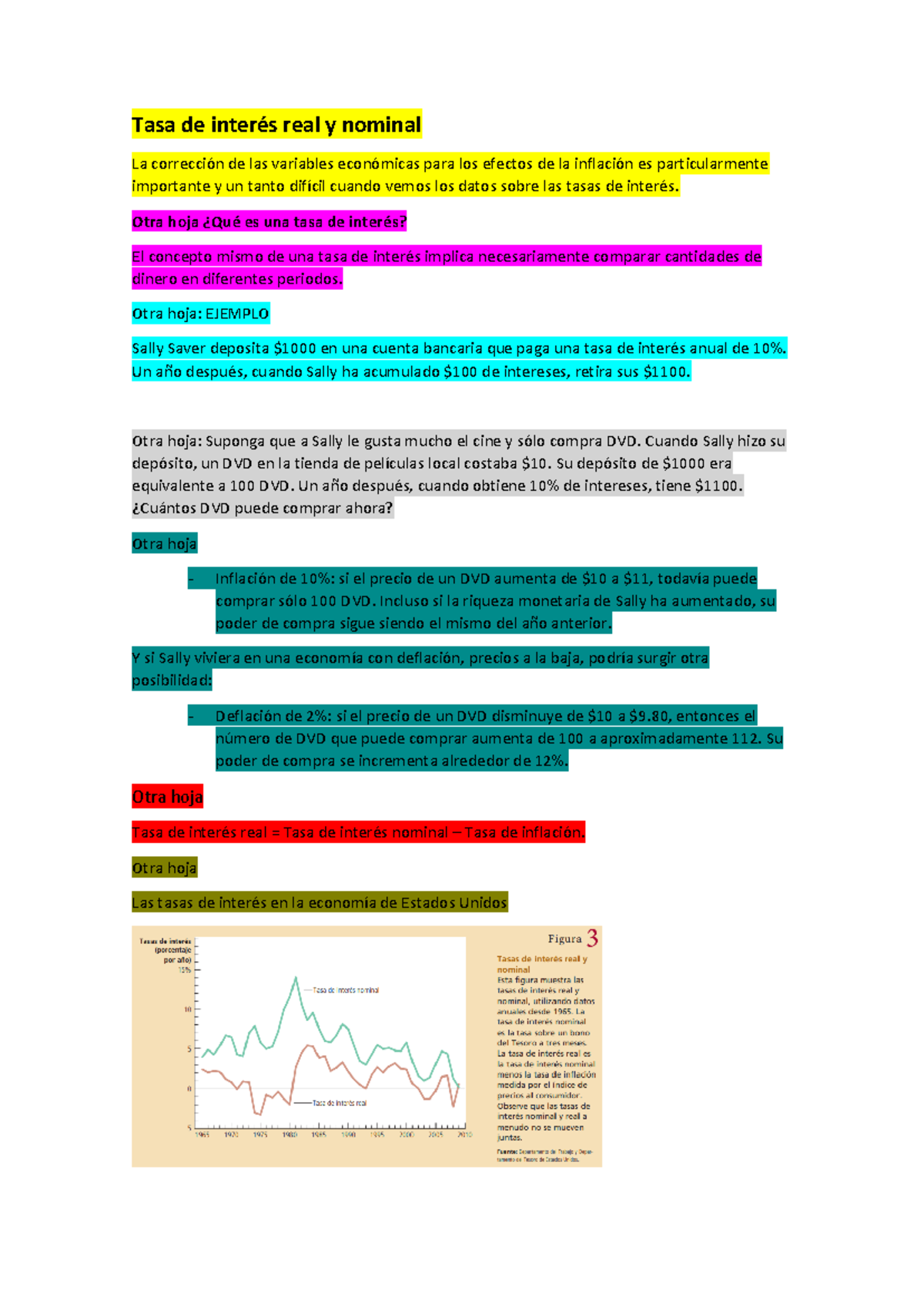 Tasa de interés real y nominal - Tasa de interés real y nominal La ...