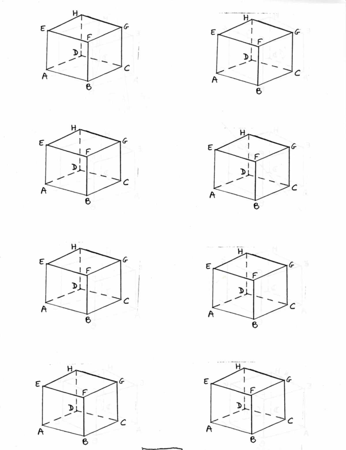Cubes - Support section de plans. - Mathematics - H H E G E G F F DL C ...