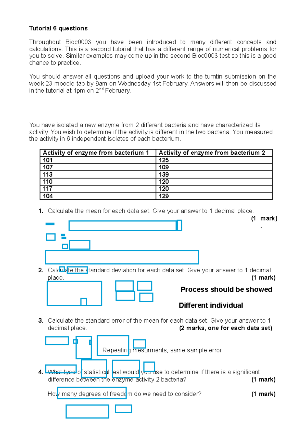 Tutorial 6 questions - ...... - Tutorial 6 questions Throughout ...