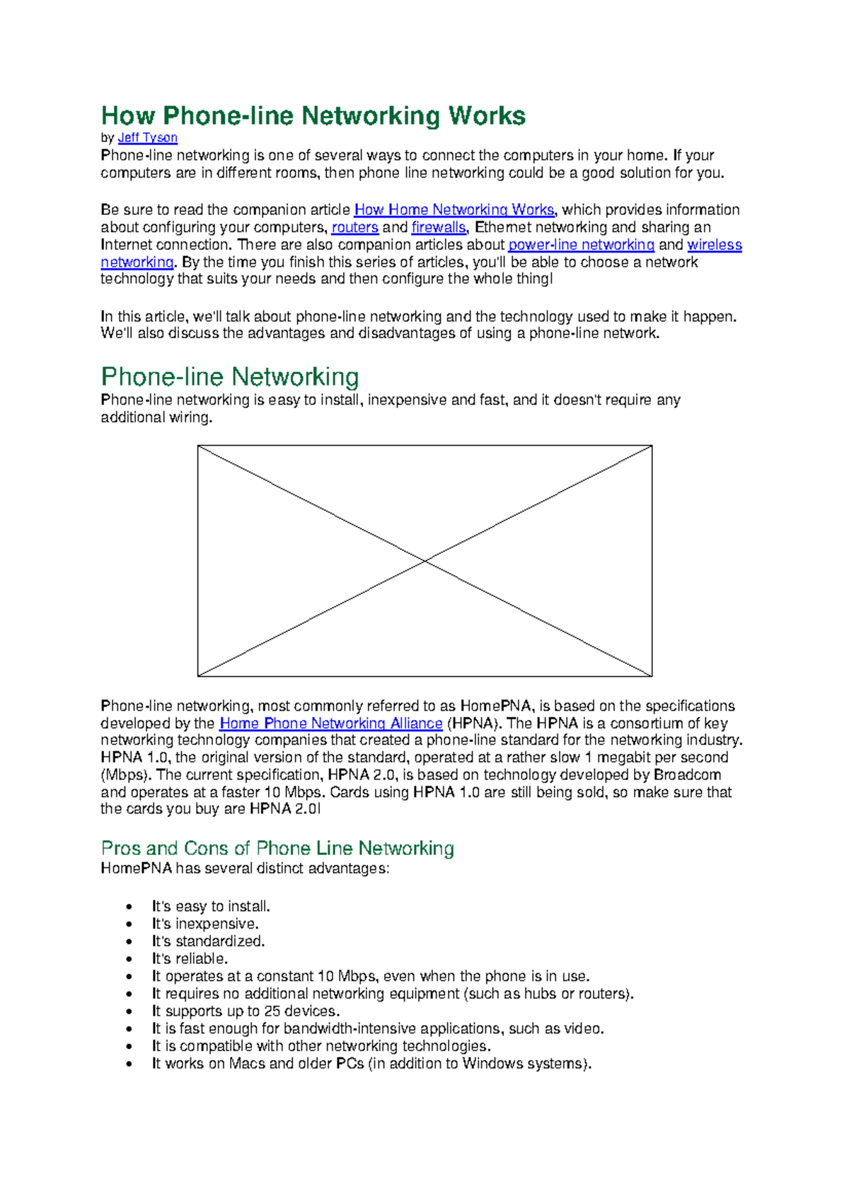 How Phone networking works1 How Phoneline Networking Works by Jeff Tyson Phoneline