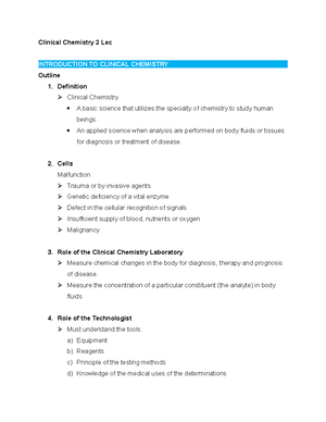 Cc lec 2 transes 3rd monthly - CLINICAL CHEMISTRY THIRD MONTHLY TRANSES ...