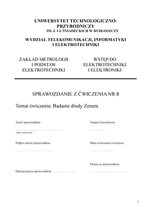 Wd Ei E Aie St Cw 8 Sprawozdanie Z Wdeie Cw 8 Uniwersytet Technologiczno Przyrodniczy Im Niadeckich Bydgoszczy Wydzia Telekomunikacji Informatykii Studocu