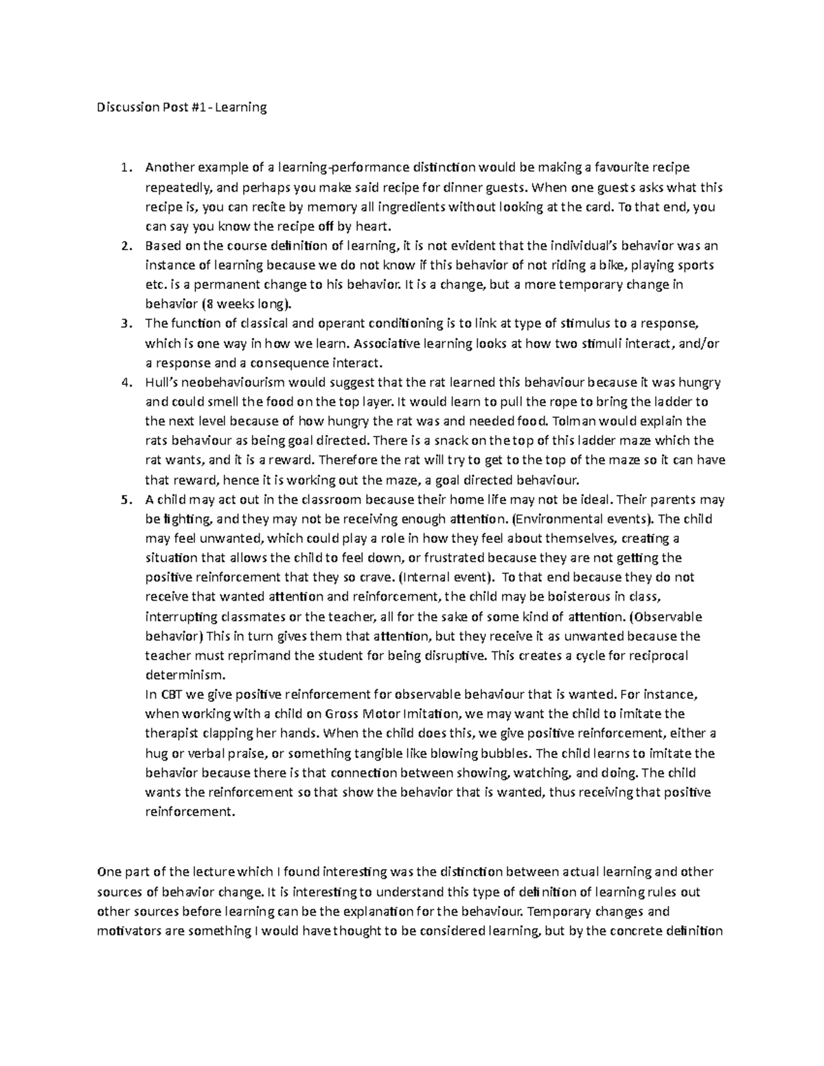 Discussion Materials Discussion Post 1 Learning Another example of