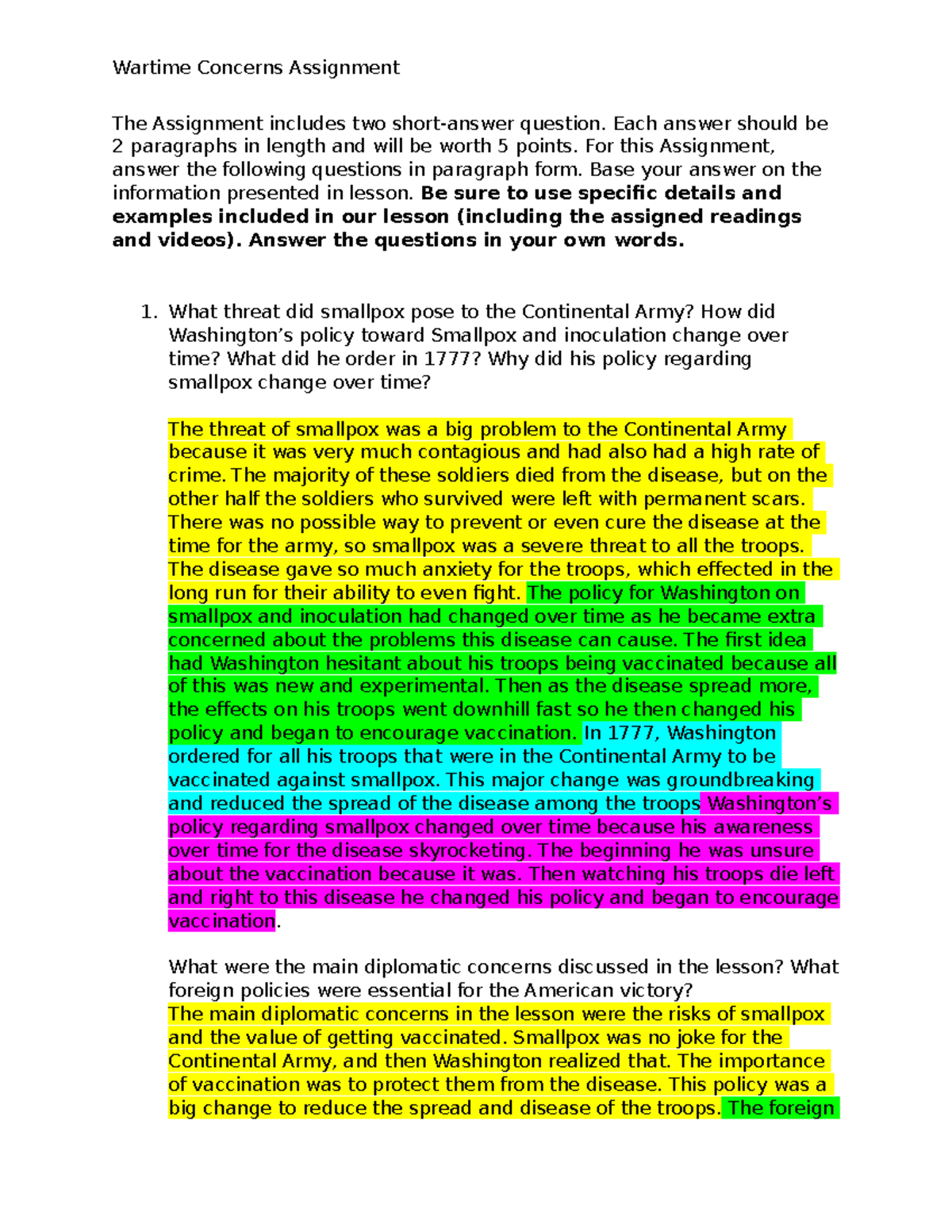 AMH 2010 Assignment Wartime Concerns - Wartime Concerns Assignment The ...