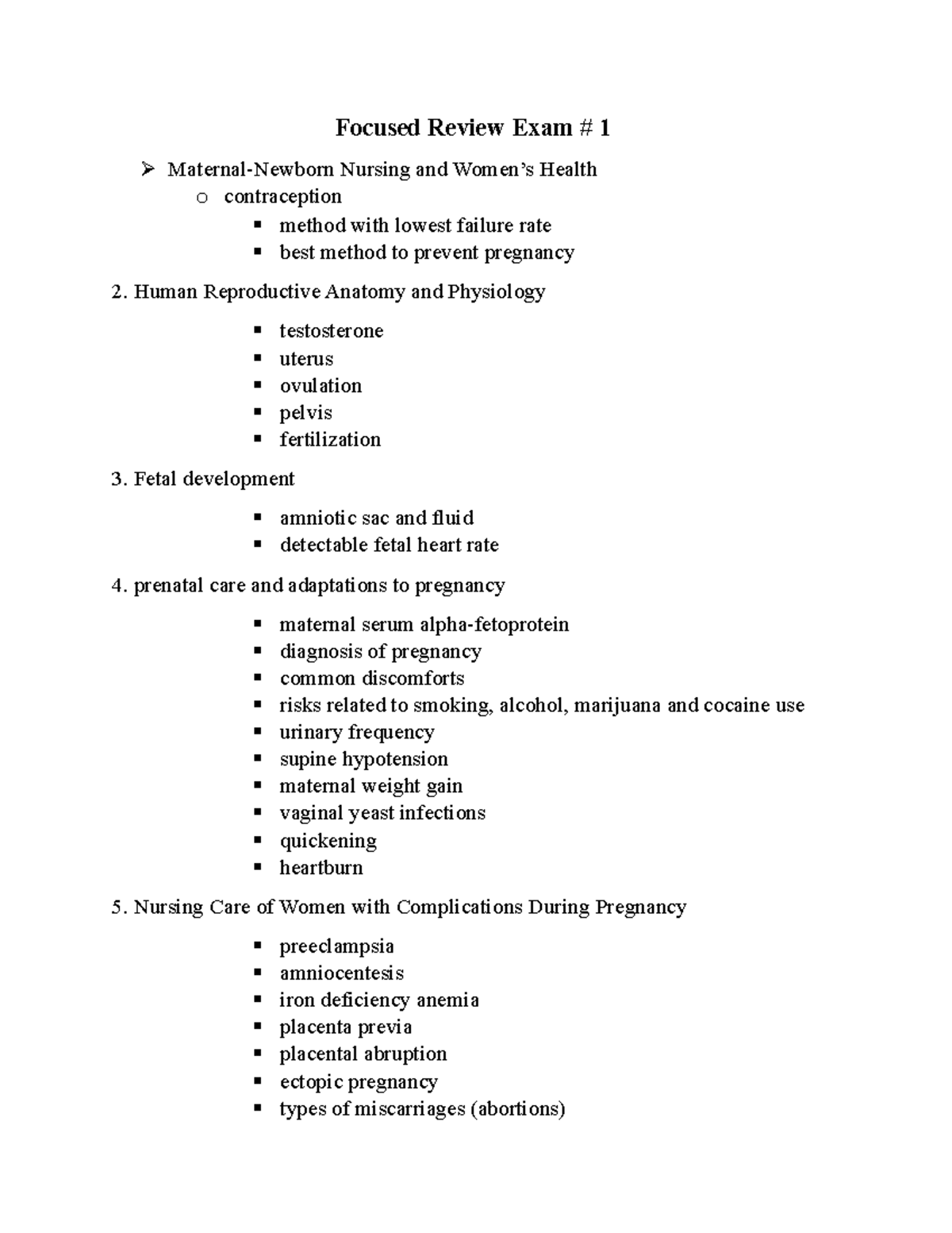 Focused Review Exam # 1 - Human Reproductive Anatomy and Physiology ...