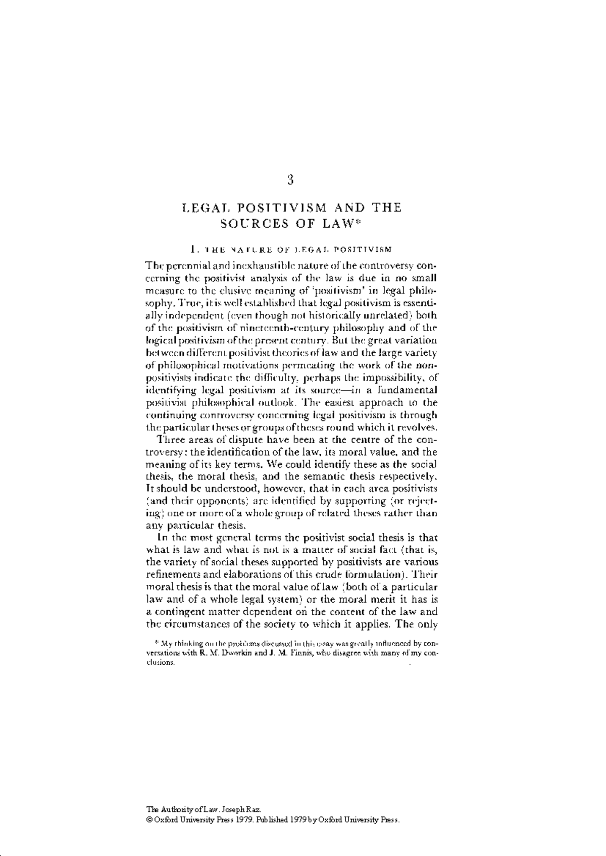 Reading 4 Juris LC1 - LAWD20004 - The Authority of Law. Joseph Raz ...