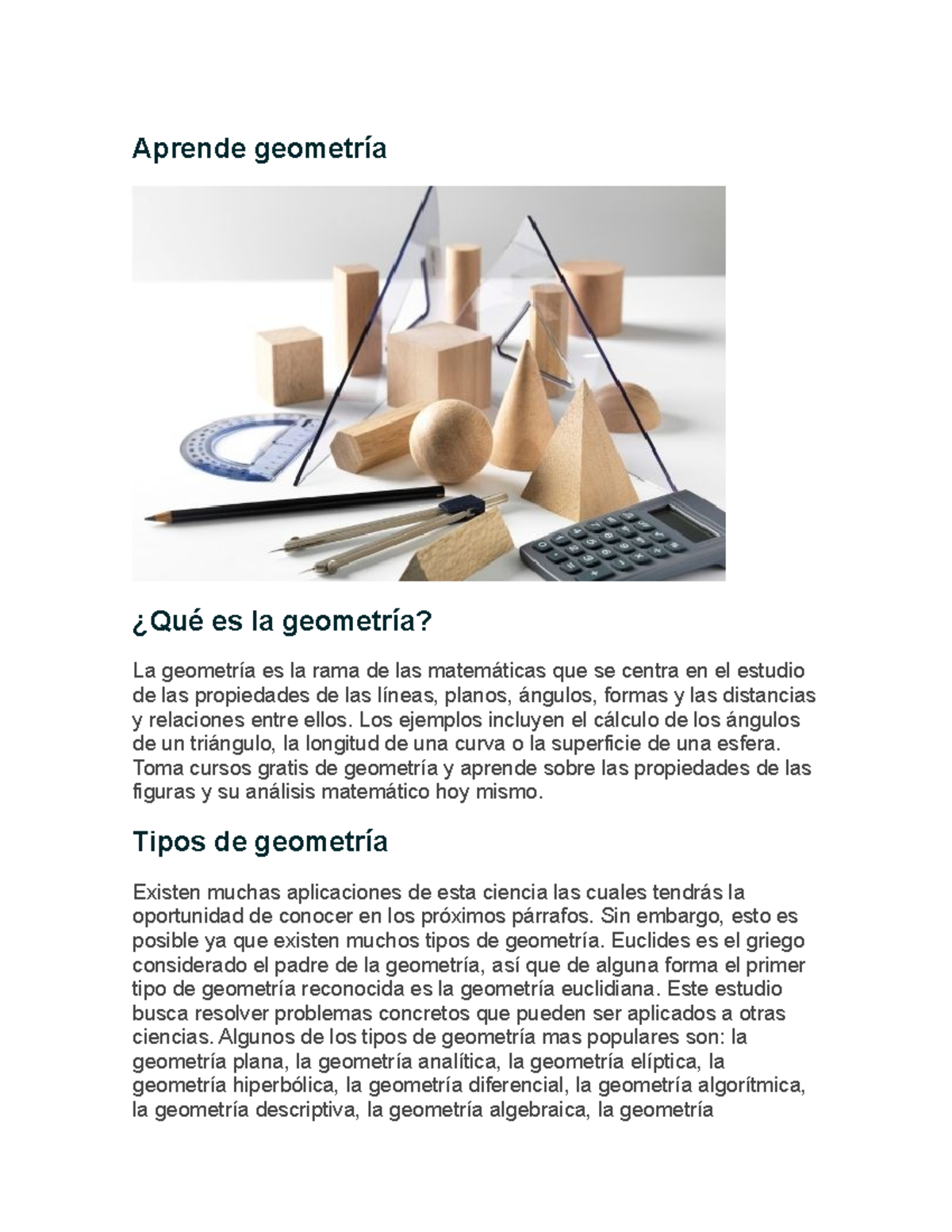 Aprende Geometría - Geometria - Aprende Geometría ¿Qué Es La Geometría ...