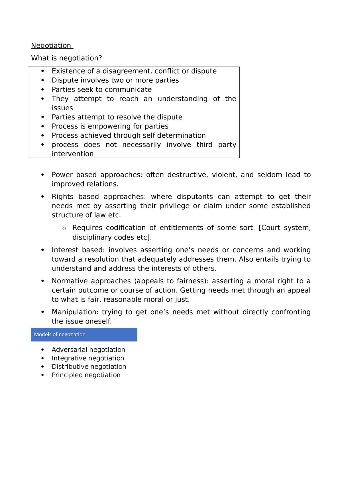 negotiation-summary-principles-of-dispute-resolution-negotiation