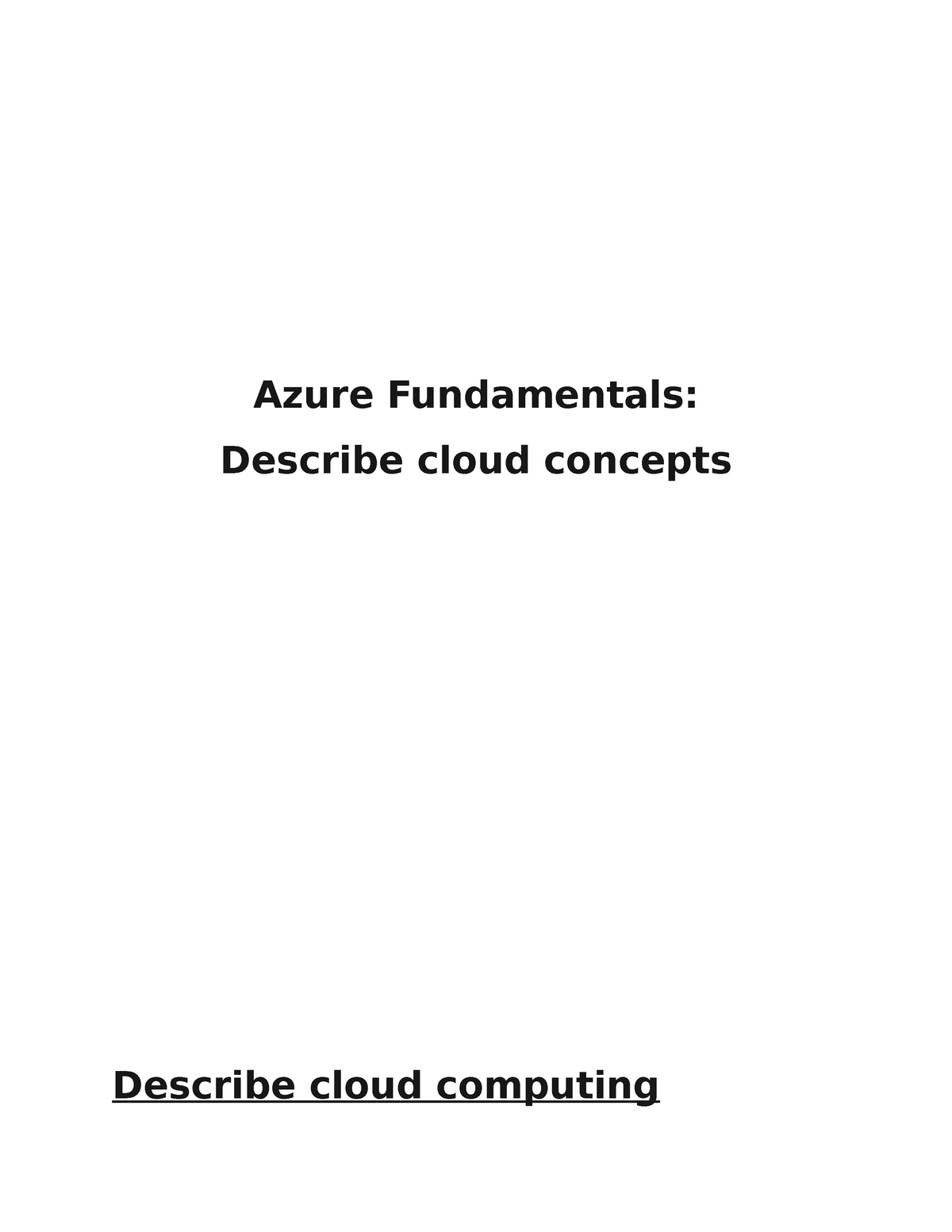 Azure Fundamental - Describe Cloud Computing - Azure Fundamentals ...