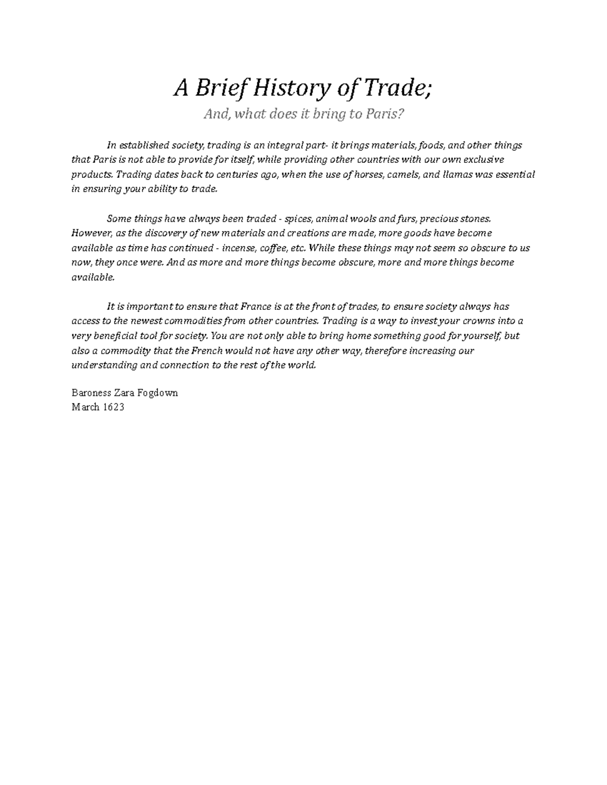 A Brief History of Trade - D268 - WGU - Studocu