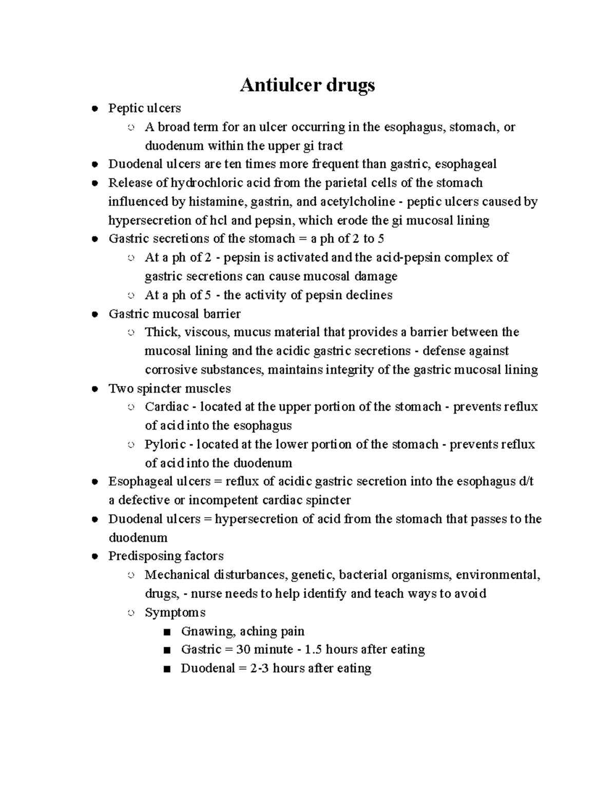 Antiulcer Drugs - Pharmacology - Antiulcer Drugs Peptic Ulcers A Broad ...