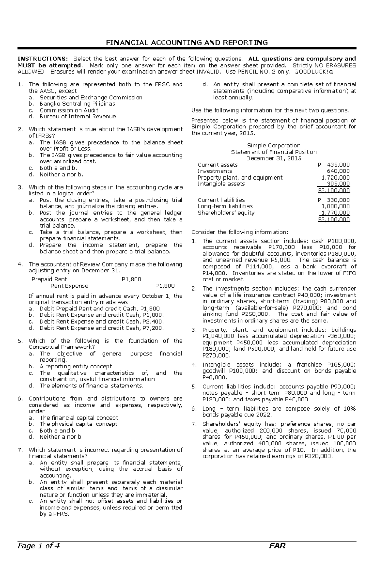 BSA 3 Intervention FAR FINANCIAL ACCOUNTING AND REPORTING