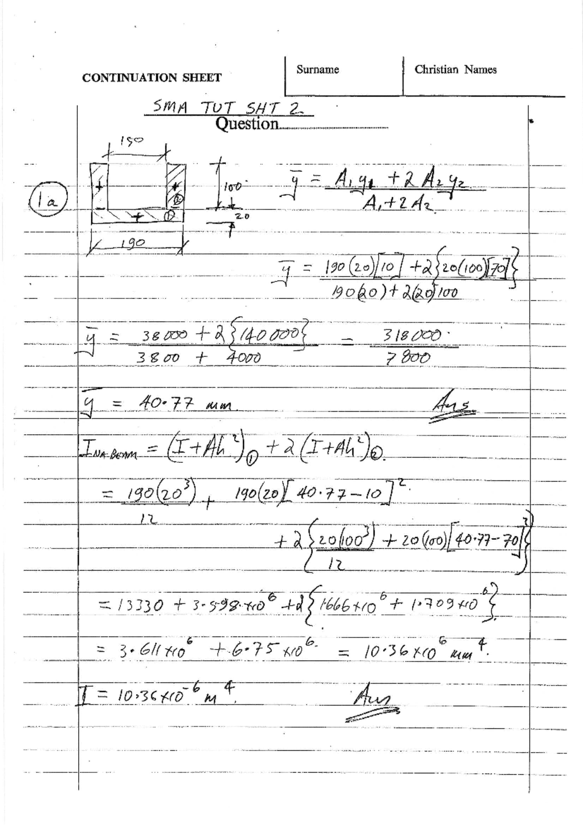 Tut SMA 2 All SOL - Tutorial Sheet Worked Solutions - CONTINUATION ...