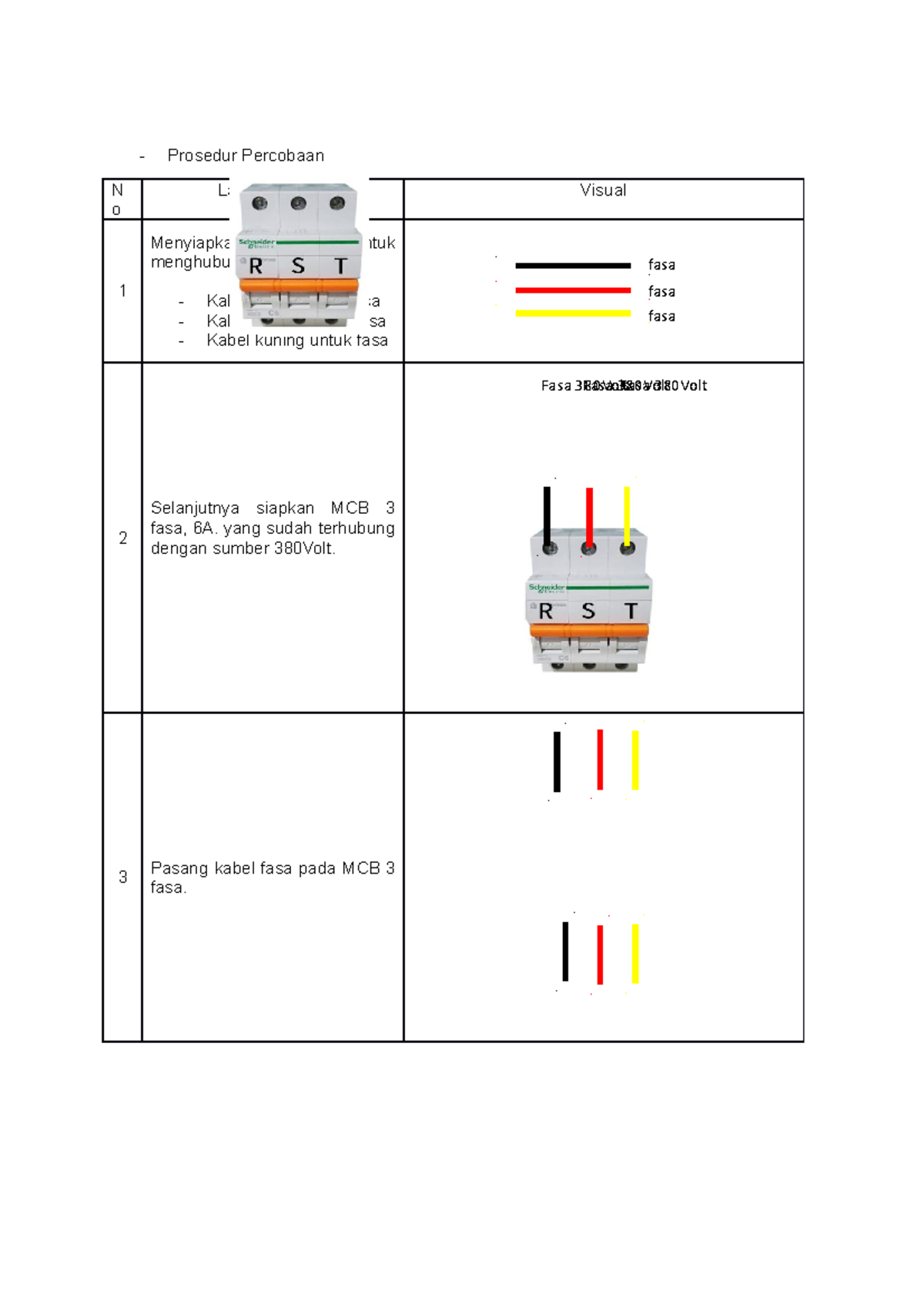 Tugas ILM Latihan 1 - Prosedur Percobaan N o Langkah Kerja Visual 1