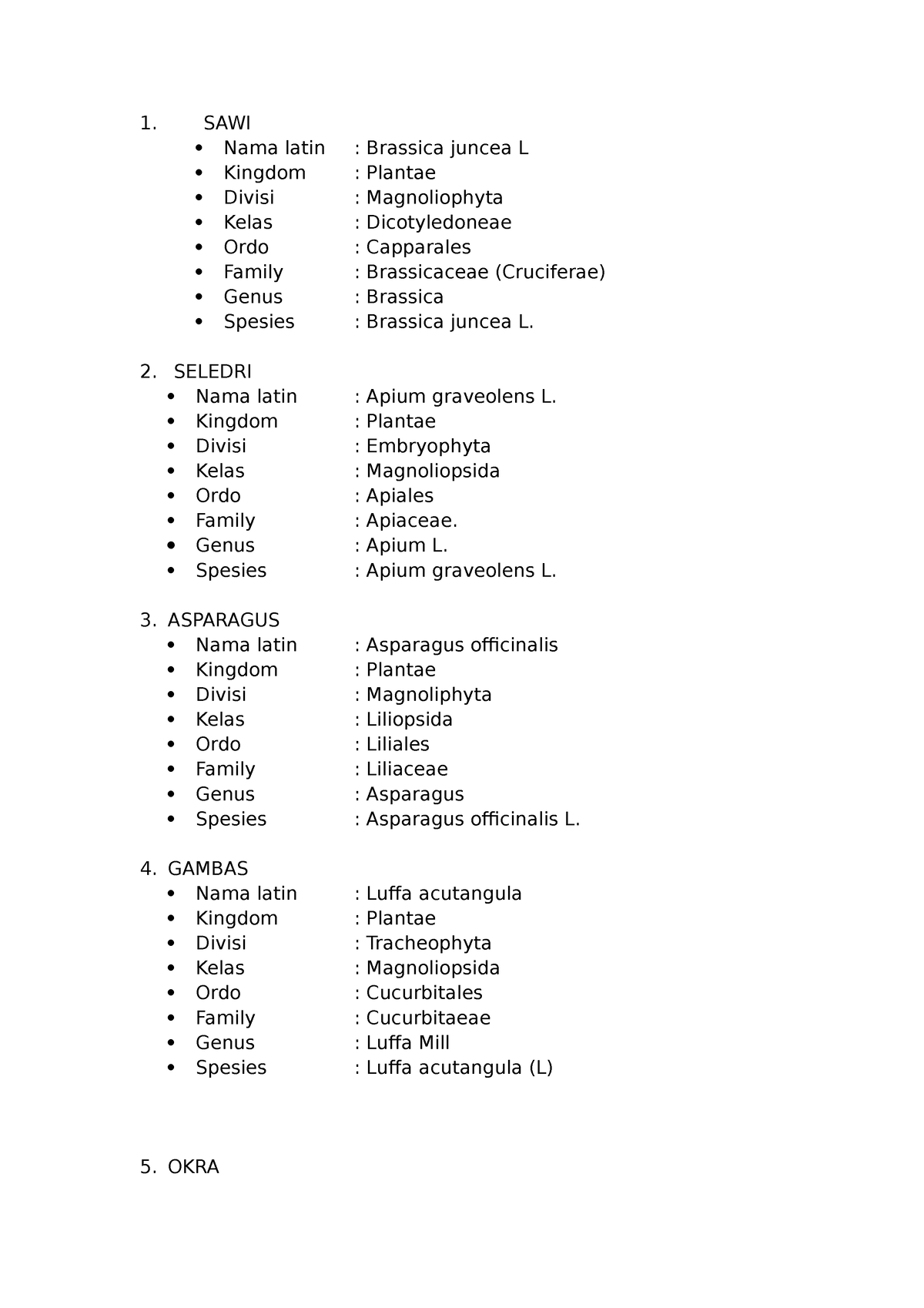 Klasifikasi Botani 3 1 Sawi Nama Latin Brassica Juncea L Kingdom