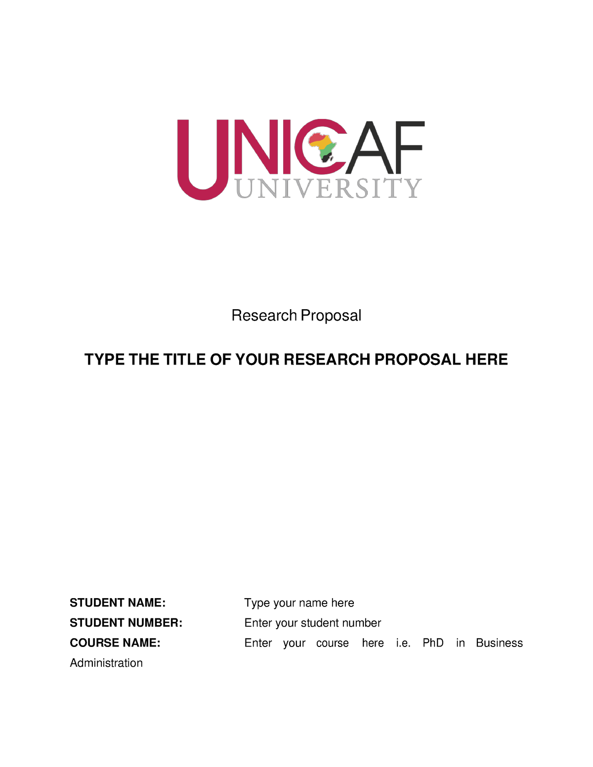 stellenbosch university research proposal template