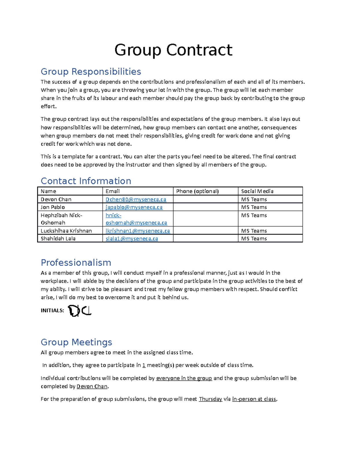 Group-contract - final assesment - Group Contract Group ...