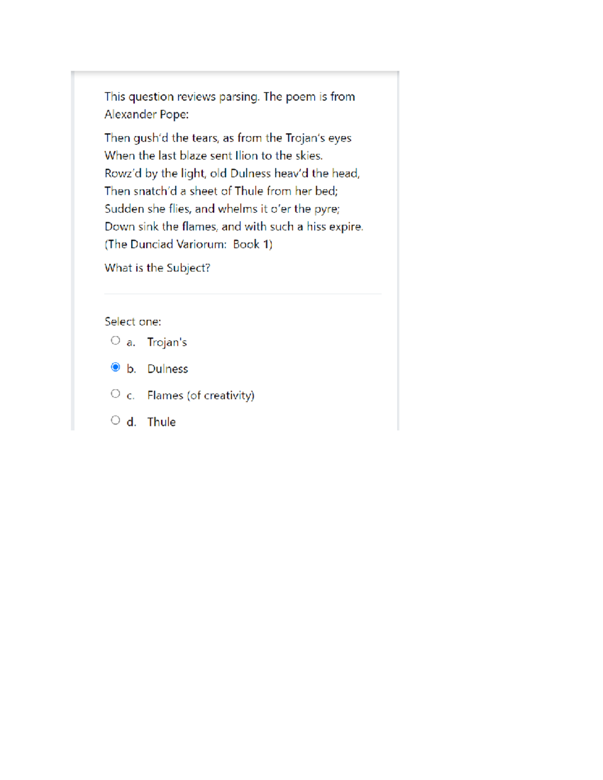 GRADED QUIZ UNIT 3 WORLD LITERATURE - This question reviews parsing ...