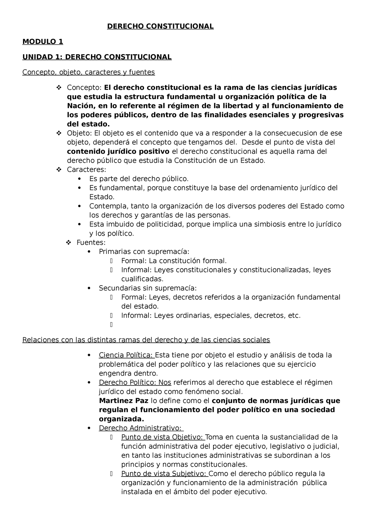 Derecho Constitucional Resumen - DERECHO CONSTITUCIONAL MODULO 1 UNIDAD ...