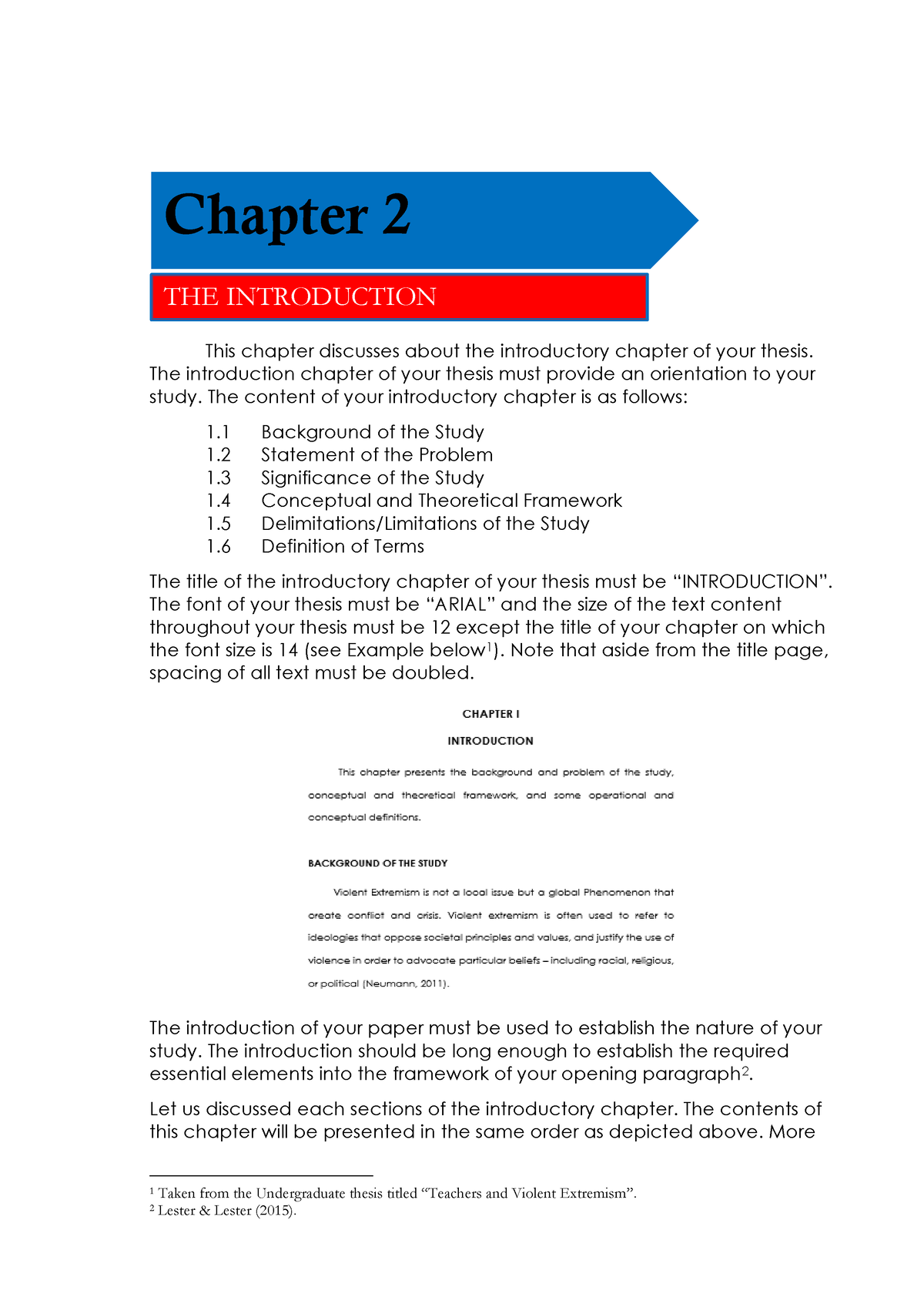 Chapter 2-The Introduction Masteral - BENJIER H. ARRIOLA This chapter ...