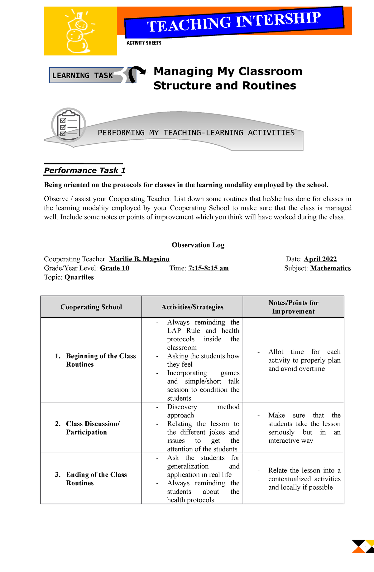  done Learning Task 03 Performance Task 1 Being Oriented On The 