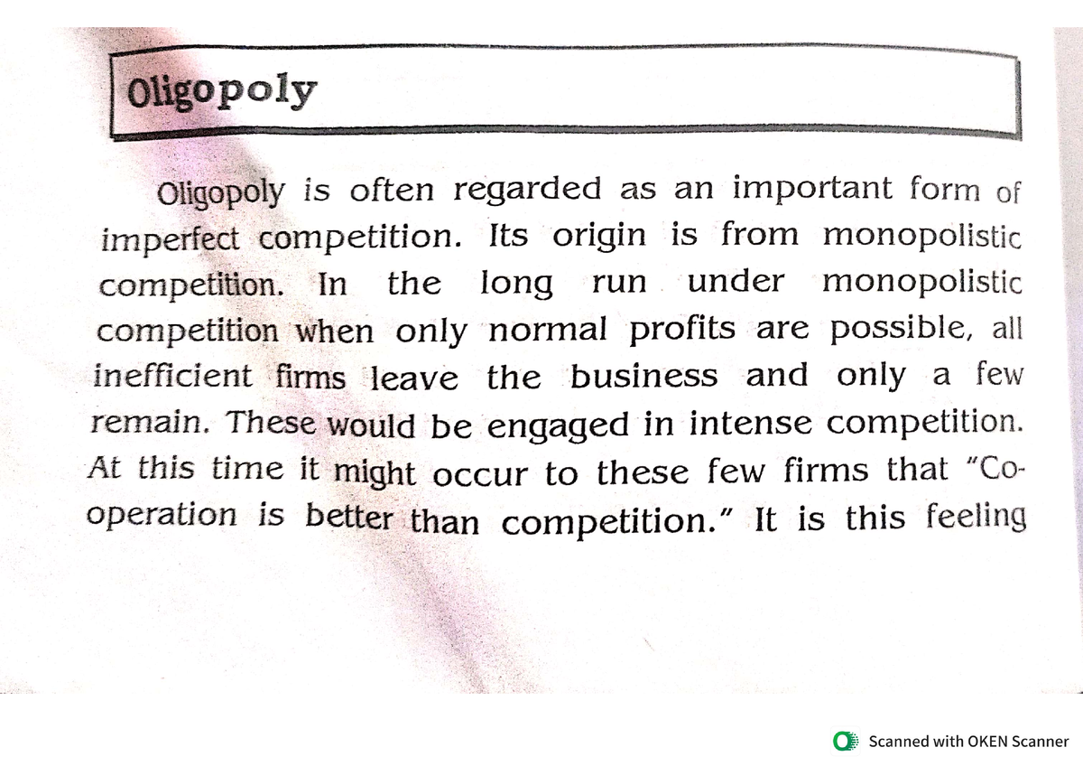 oligopoly case study pdf