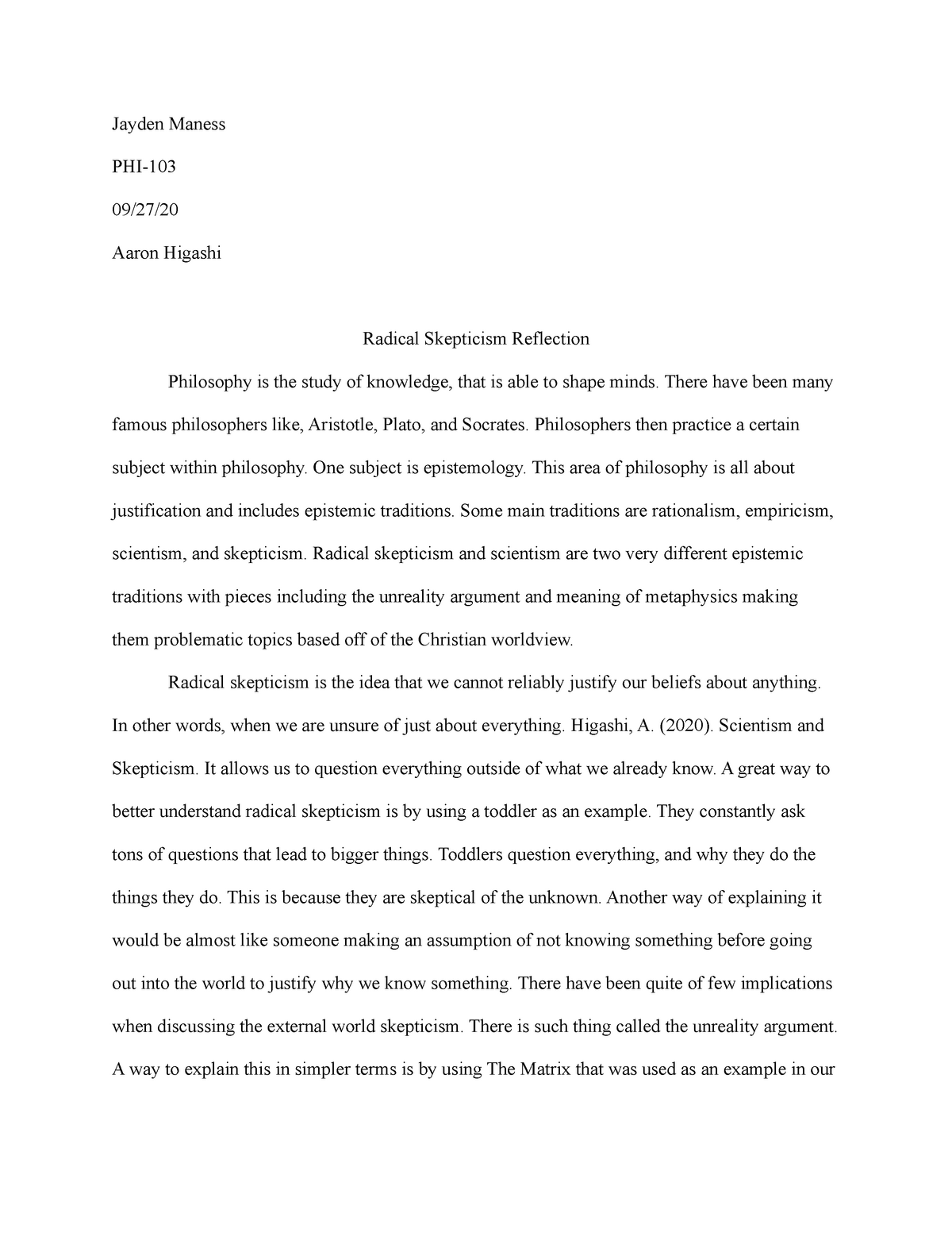 philosophical essays on skepticism