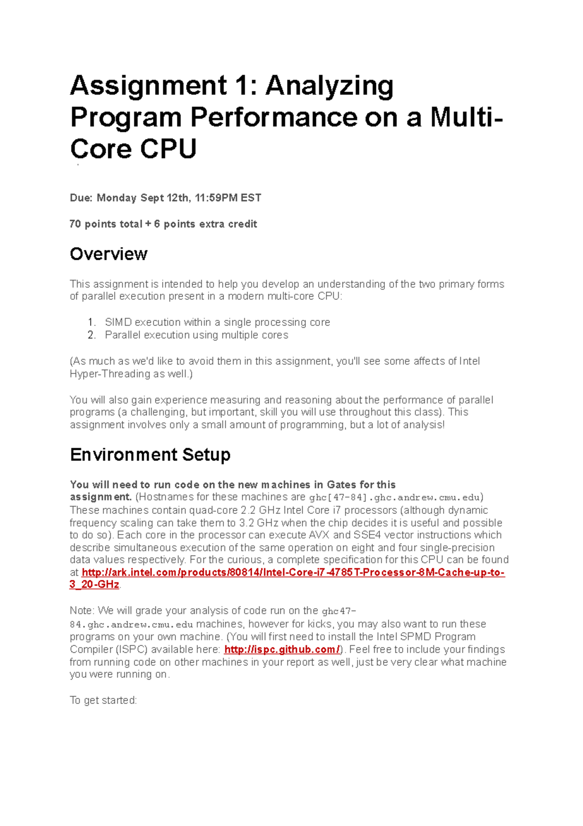 assignment on computer cpu