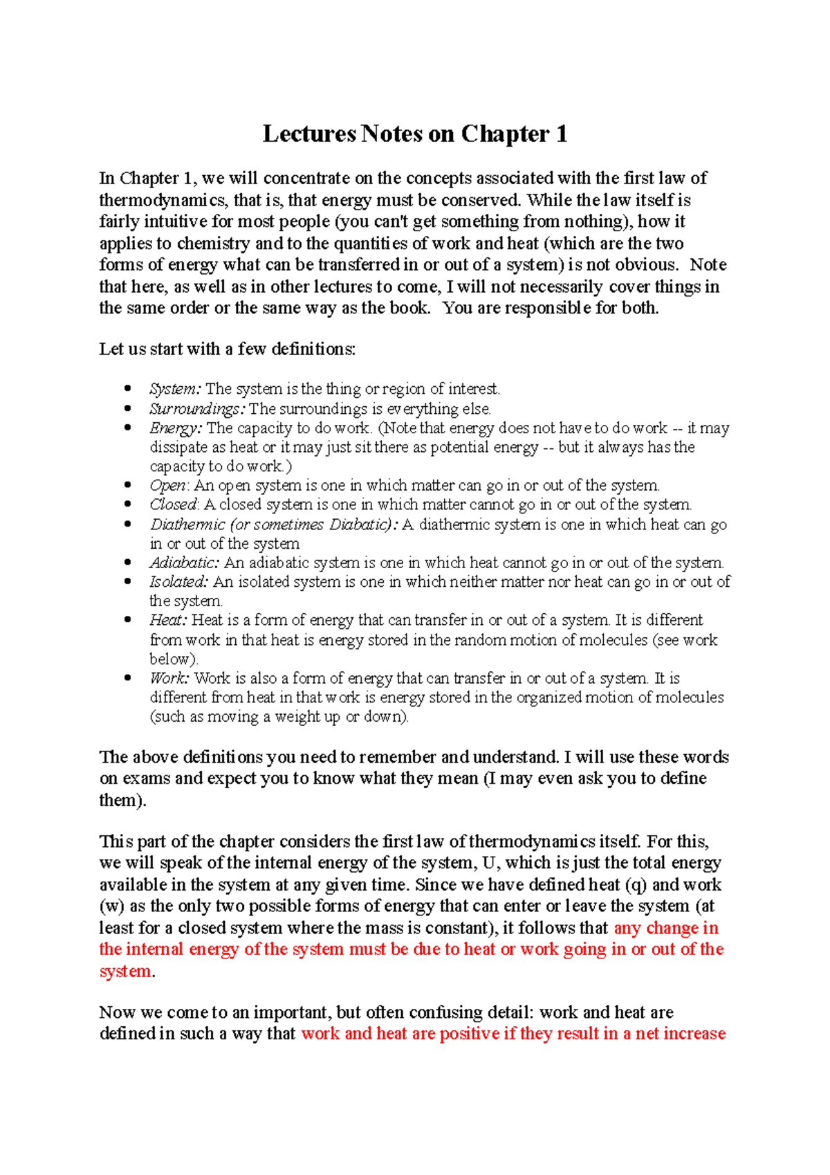 Lectures Notes on Chapter 1 - While the law itself is fairly intuitive ...