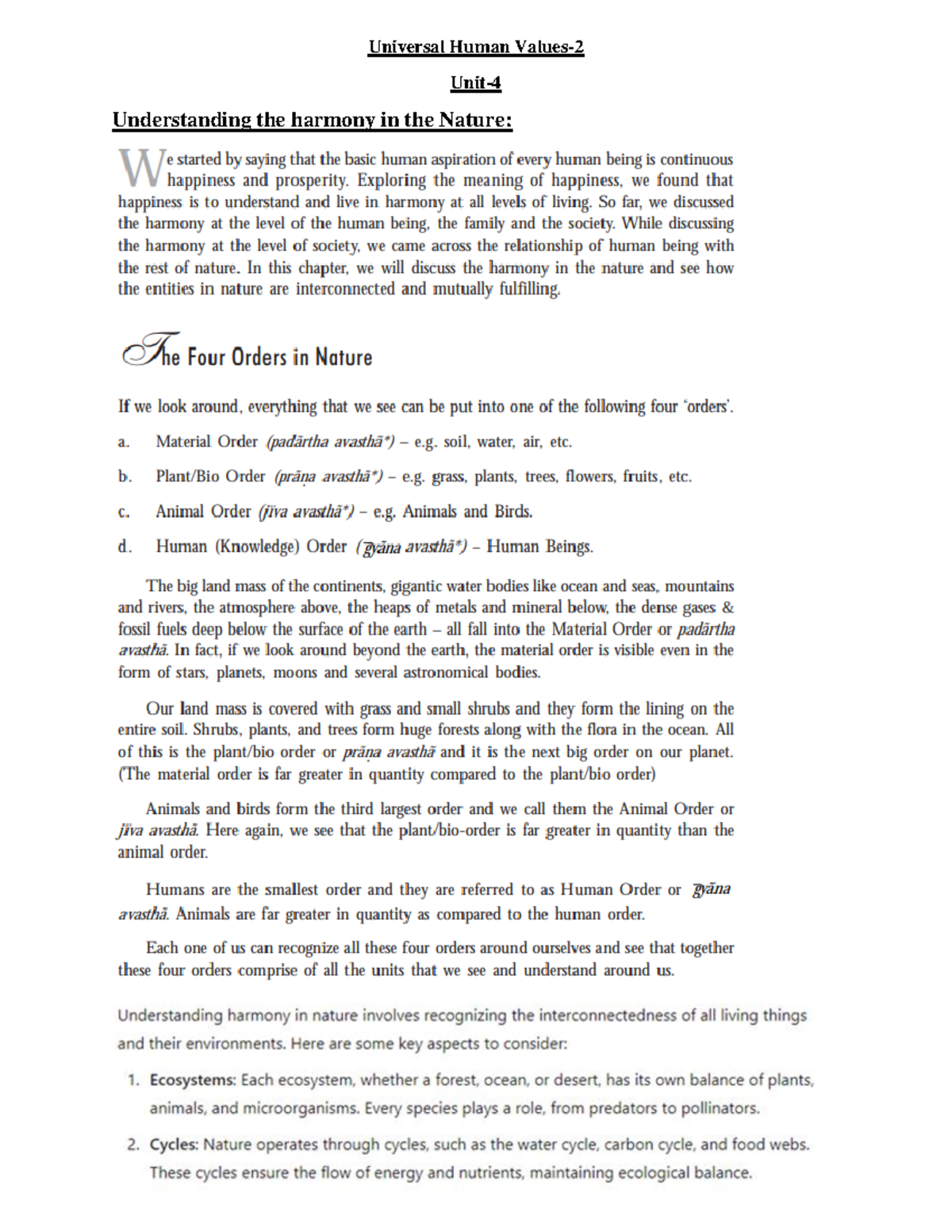 UHV 2 notes unit 4 2024 25 R 20 - computer science of engineering ...
