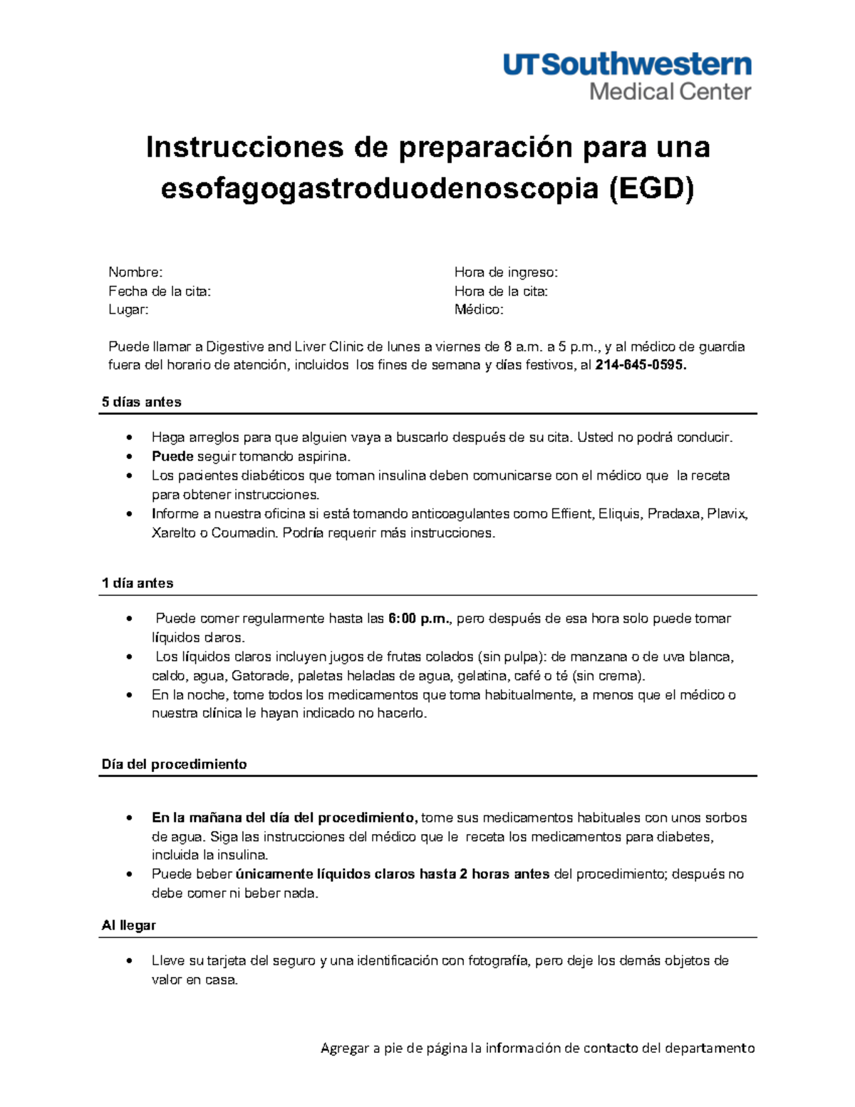 EGD Prep Instructions 2017 spanish - Agregar a pie de página la ...
