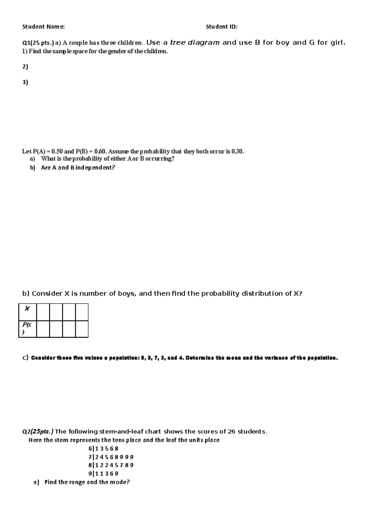 Midterm BSTA 205A - Mathematics Is A Policy Of Which A Workers ...